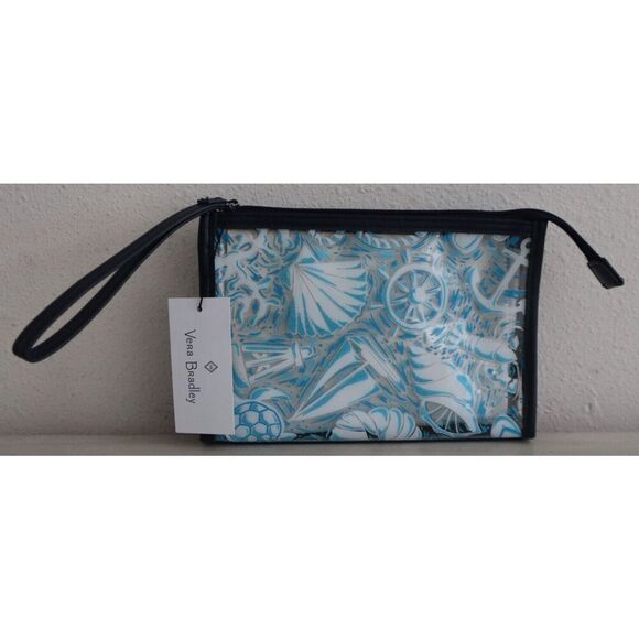 Vera Bradley 27864-11529 Black Trim/Handle Shore Enough Clear Beach Wristlet Bag - Picture 1 of 6